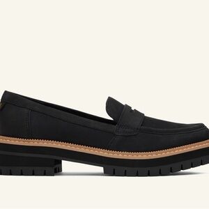 Toms Black and Tan Loafers for Women